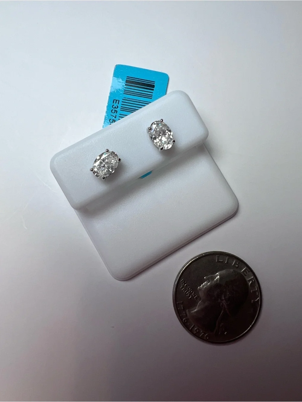 Classic .925 Sterling Silver Oval Moissanite 2.00 CTW Stud Earrings
